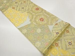 切り嵌め風蜀江文に華文・花唐草模様織出し袋帯